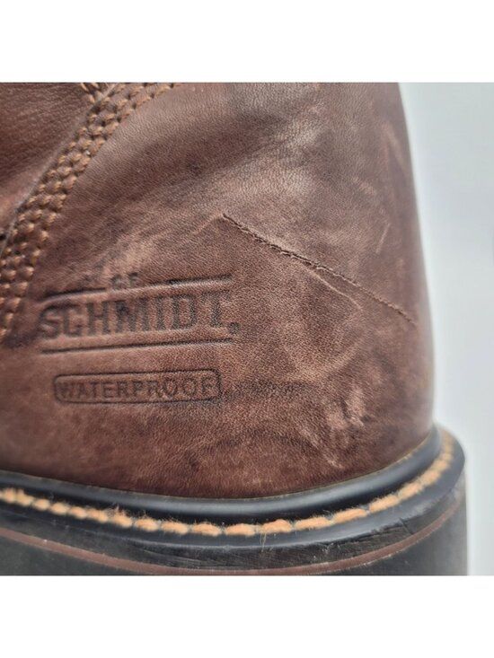 Schmidt Workwear Waterproof Work Boots Leather Men\'s Size 12 Brown READ main image 13